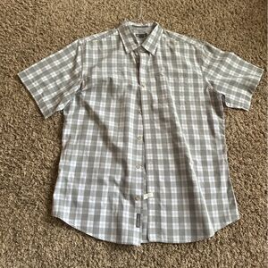 Eddie Bauer Gray Plaid Short Sleeve Shirt